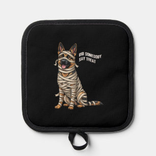 German Shepherd Mummy Halloween Dog  Pot Holder