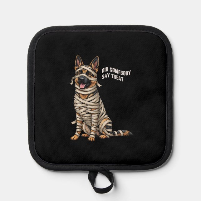 German Shepherd Mummy Halloween Dog  Pot Holder (Front)