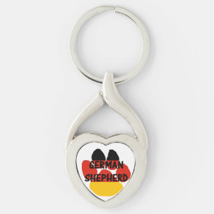 german shepherd name paw germany-flag paw keychain