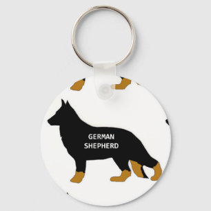 German Shepherd name silo bi colour Keychain