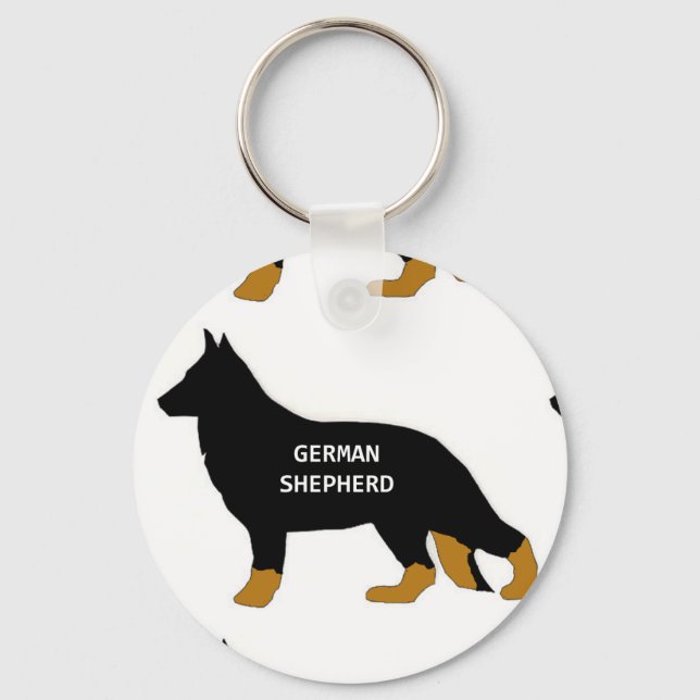 German Shepherd name silo bi colour Keychain (Front)