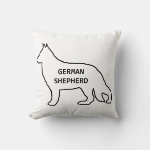 german shepherd name silo white throw pillow