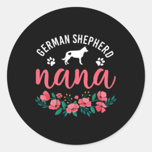 German Shepherd Nana Dog Gifts Women Grandma Lover Classic Round Sticker