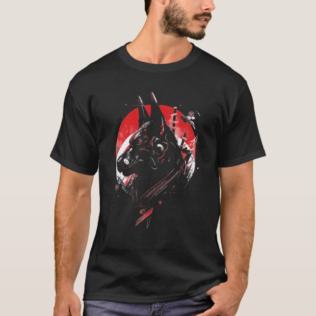German Shepherd Ninja Samurai Japanese Transformat T-Shirt (Front)