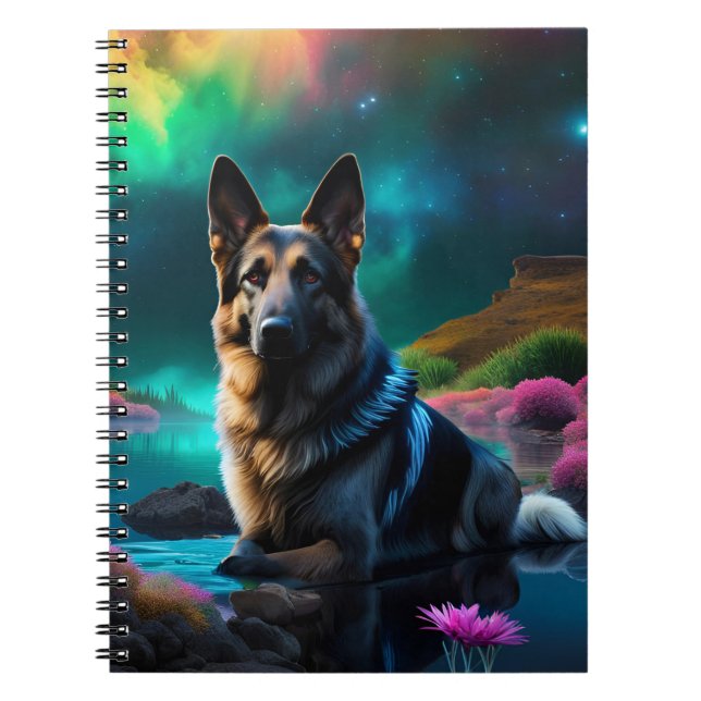German Shepherd on an Alien World Notebook (Front)