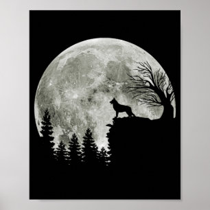 German Shepherd On Mountain Happy Halloween Poster