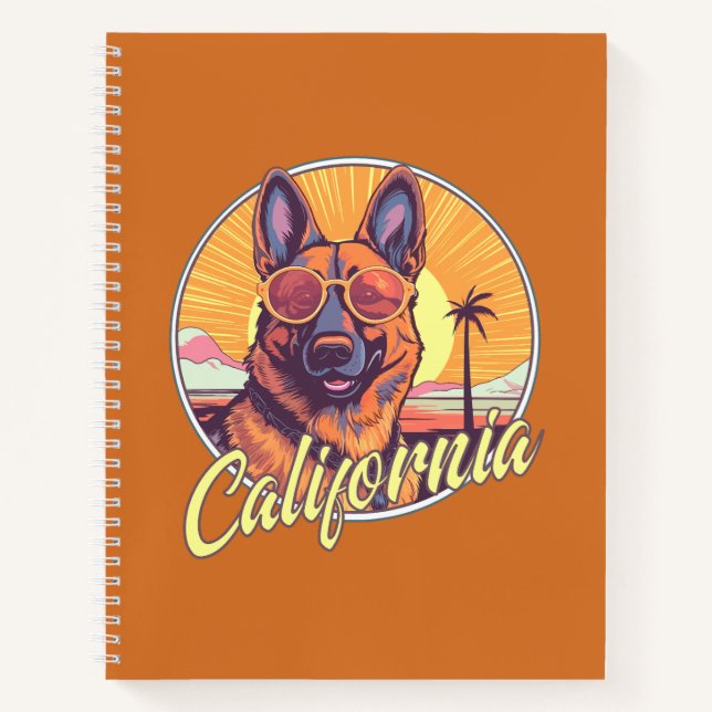 German Shepherd on the Beach Notebook (Front)