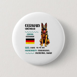 German Shepherd Origin Funny German Shepherd Lover 2 Inch Round Button