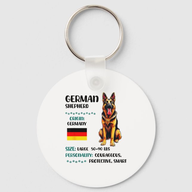 German Shepherd Origin Funny German Shepherd Lover Keychain (Front)