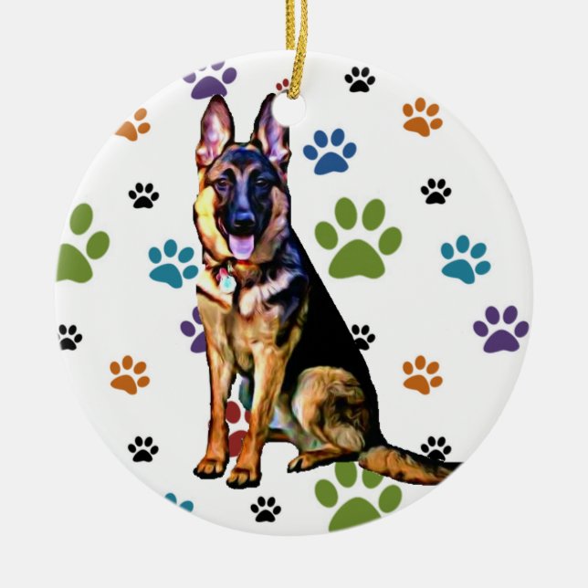 German Shepherd Ornament (Front)