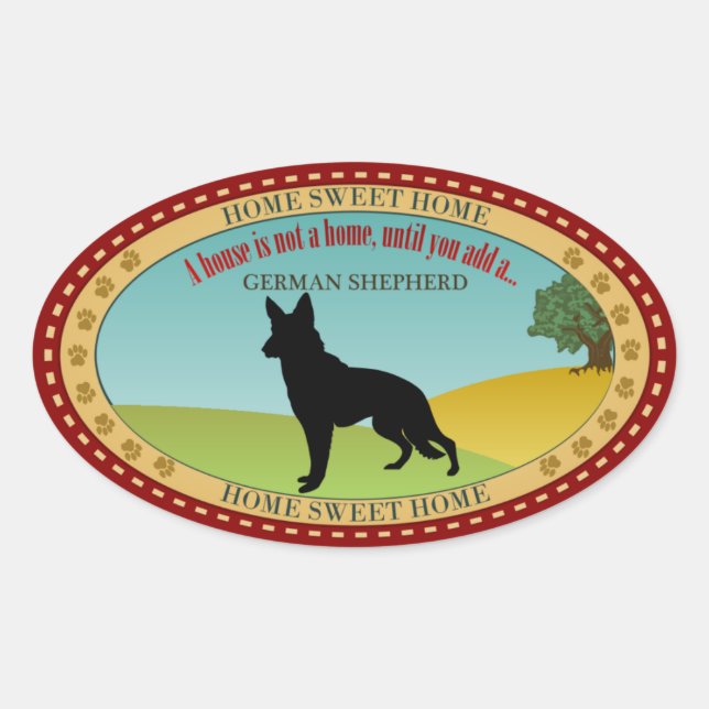 German Shepherd Oval Sticker (Front)