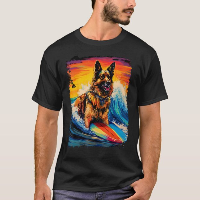 German Shepherd Paddle Board T-Shirt (Front)