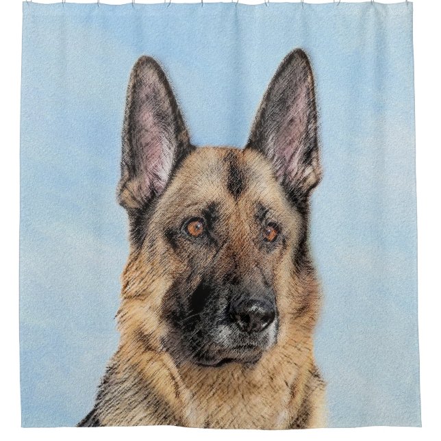 German Shepherd Painting - Cute Original Dog Art (Front)