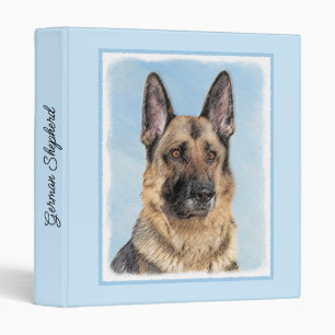 German Shepherd Painting - Cute Original Dog Art Binder