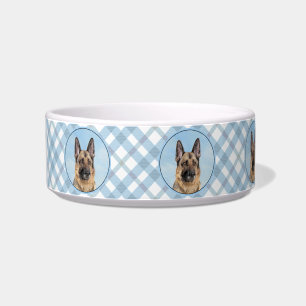 German Shepherd Painting - Cute Original Dog Art Bowl