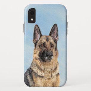 German Shepherd Painting - Cute Original Dog Art iPhone XR Case
