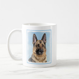 German Shepherd Painting - Cute Original Dog Art Coffee Mug