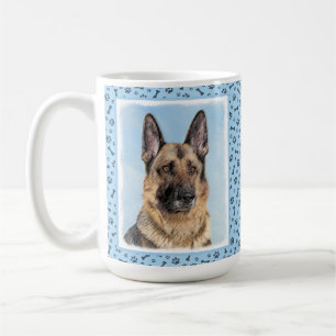 German Shepherd Painting - Cute Original Dog Art Coffee Mug