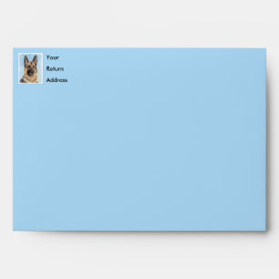 German Shepherd Painting - Cute Original Dog Art Envelope