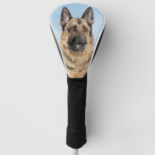 German Shepherd Painting - Cute Original Dog Art Golf Head Cover