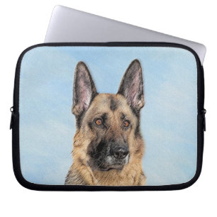 German Shepherd Painting - Cute Original Dog Art Laptop Sleeve
