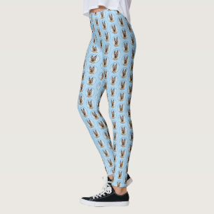 German Shepherd Painting - Cute Original Dog Art Leggings