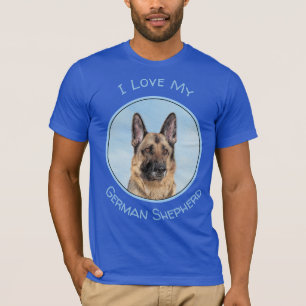 German Shepherd Painting - Cute Original Dog Art T-Shirt
