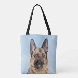 German Shepherd Painting - Cute Original Dog Art Tote Bag