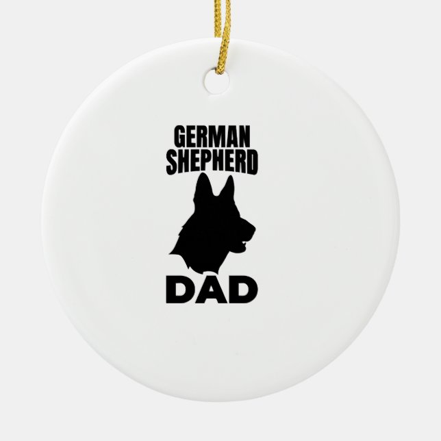 German Shepherd Papa Ceramic Ornament (Front)