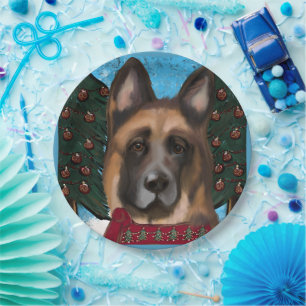 German Shepherd  Paper Plate
