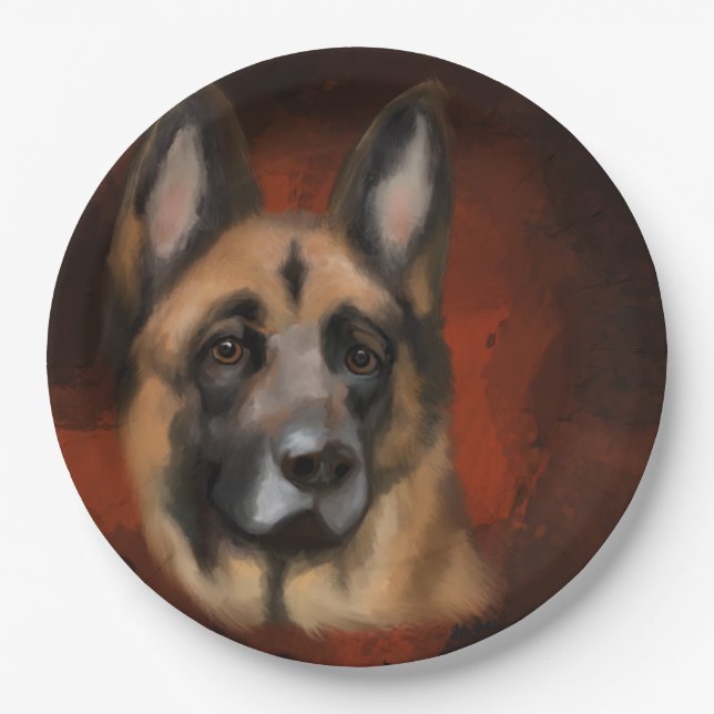 GERMAN SHEPHERD    PAPER PLATE (Front)