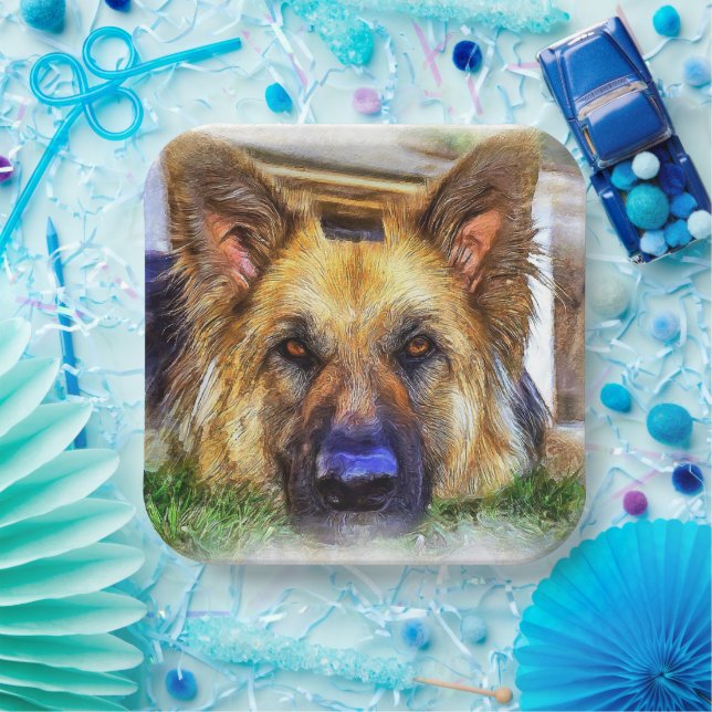German Shepherd Paper Plate (Party)