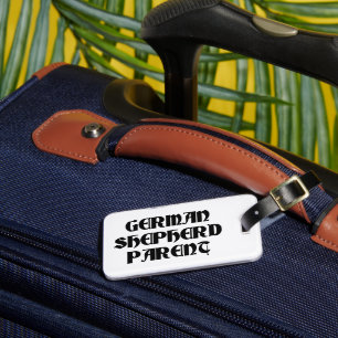 german shepherd parent luggage tag