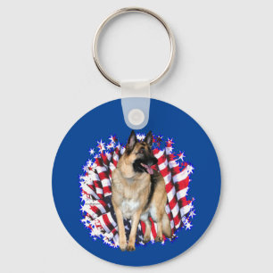 German Shepherd Patriot Keychain