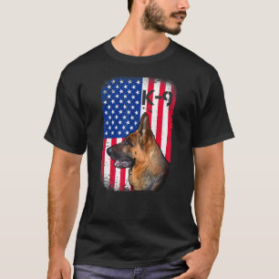 German Shepherd Patriotic American Flag K 9 Unit T-Shirt