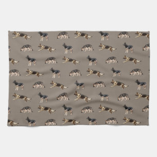 German Shepherd Pattern (Brown) Kitchen Towel