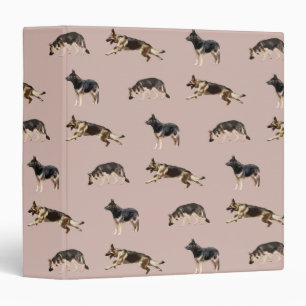 German Shepherd Pattern (Pink) Binder
