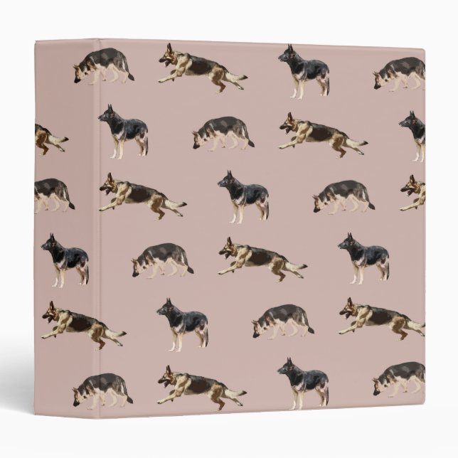 German Shepherd Pattern (Pink) Binder (Front/Spine)