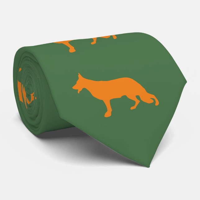 German  Shepherd Pattern Tie (Rolled)
