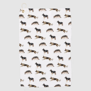 German Shepherd Pattern (White) Golf Towel