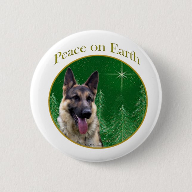 German Shepherd Peace 2 Inch Round Button (Front)