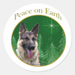 German Shepherd Peace Classic Round Sticker