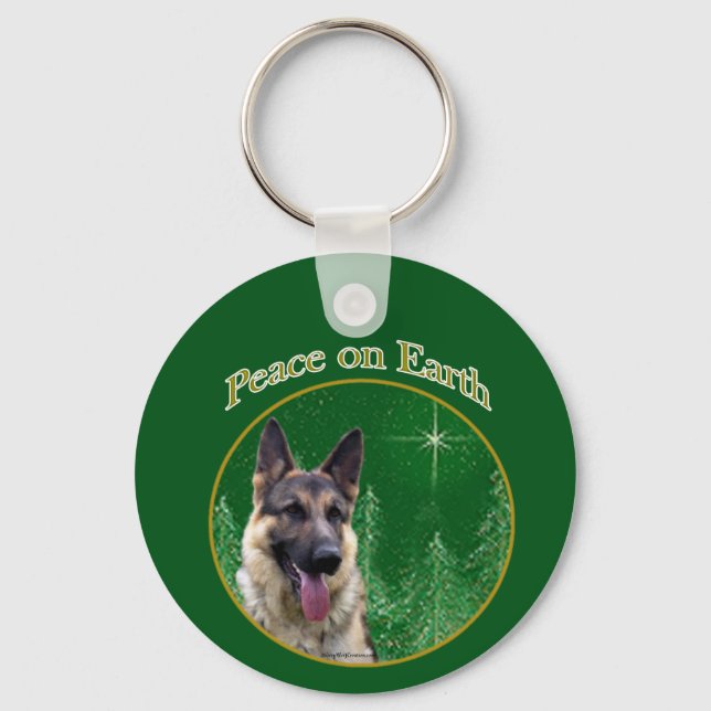 German Shepherd Peace Keychain (Front)