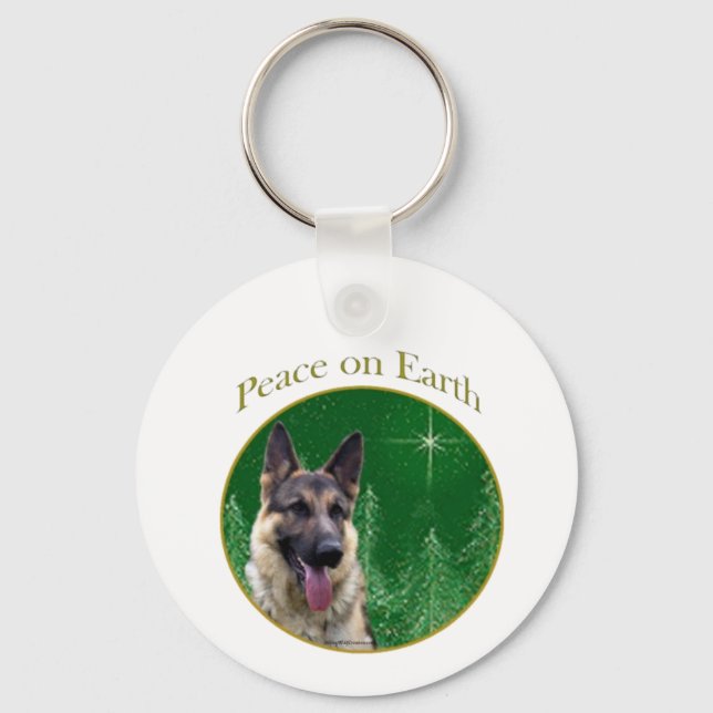 German Shepherd Peace Keychain (Front)