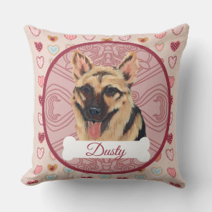 German Shepherd Personalize Valentine Pillow
