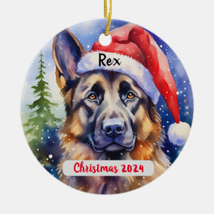 German Shepherd Personalized Christmas Ornament