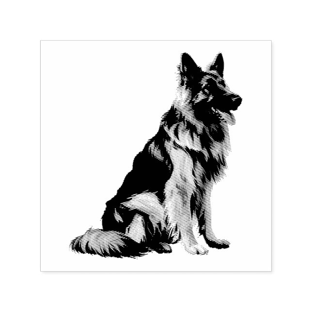 German Shepherd Pet Dog Animal Art Self-inking Stamp (Design)