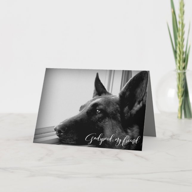 German Shepherd Pet Loss Sympathy Card (Front)