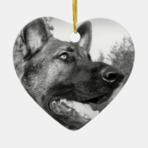 German Shepherd Photo Ceramic Ornament