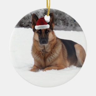 German Shepherd Photo Ceramic Ornament